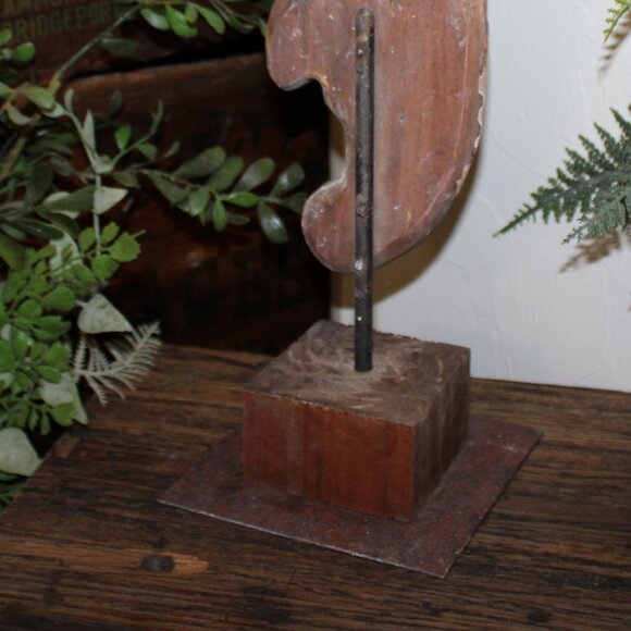 Chippy VTG 16" Rustic Wood & Iron Architectural Salvage Relic Statuary Finial - Picture 9 of 11